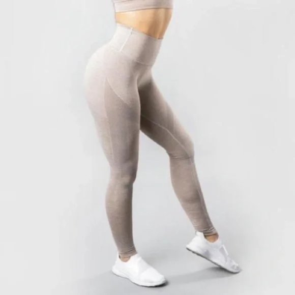 Alphalete Pants - Alphalete Aero Taupe Nude Compression Leggings Small